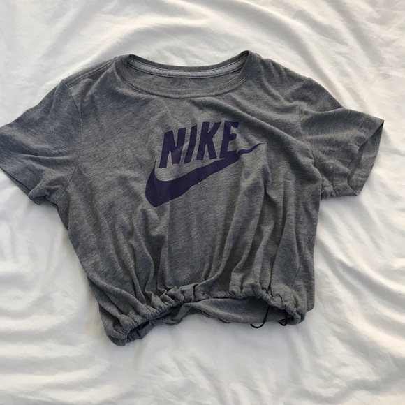 Nike Tops - Gray Nike drawstring crop tee